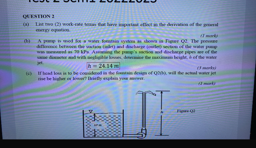 QUESTION 2 ( a ) List two ( 2 ) work - rate terms
