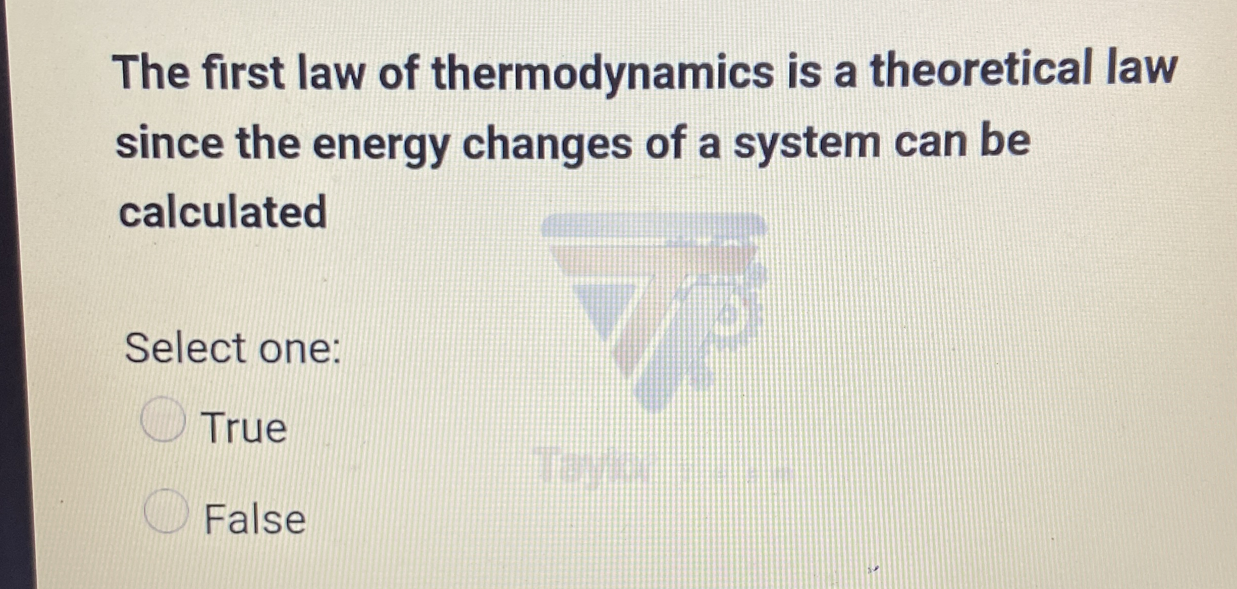The first law of thermodynamics is a theoretical