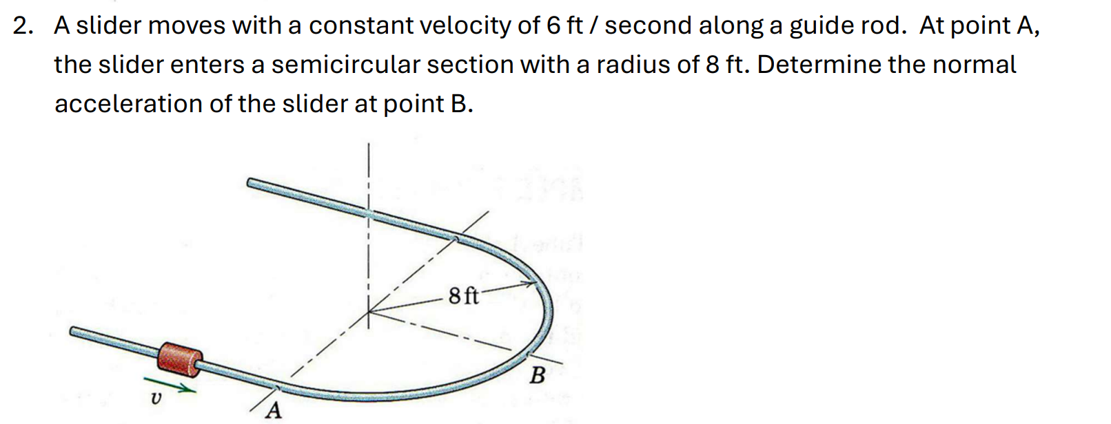 Show me the steps to solve: A slider moves with a