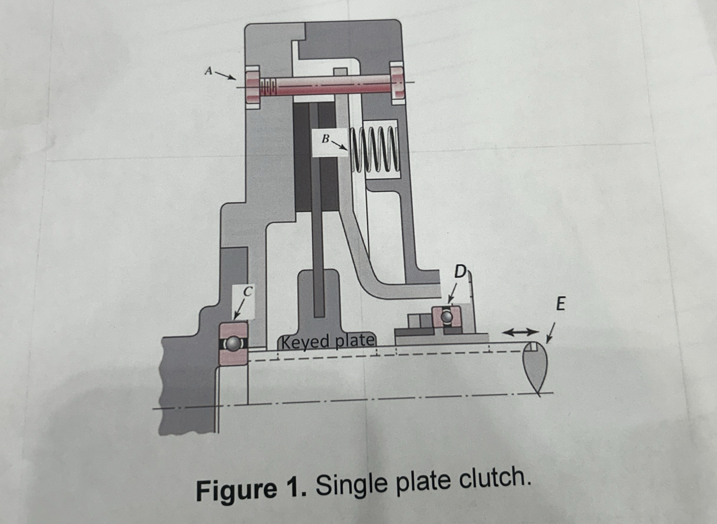Figure 1 . Single plate clutch. Make a free body