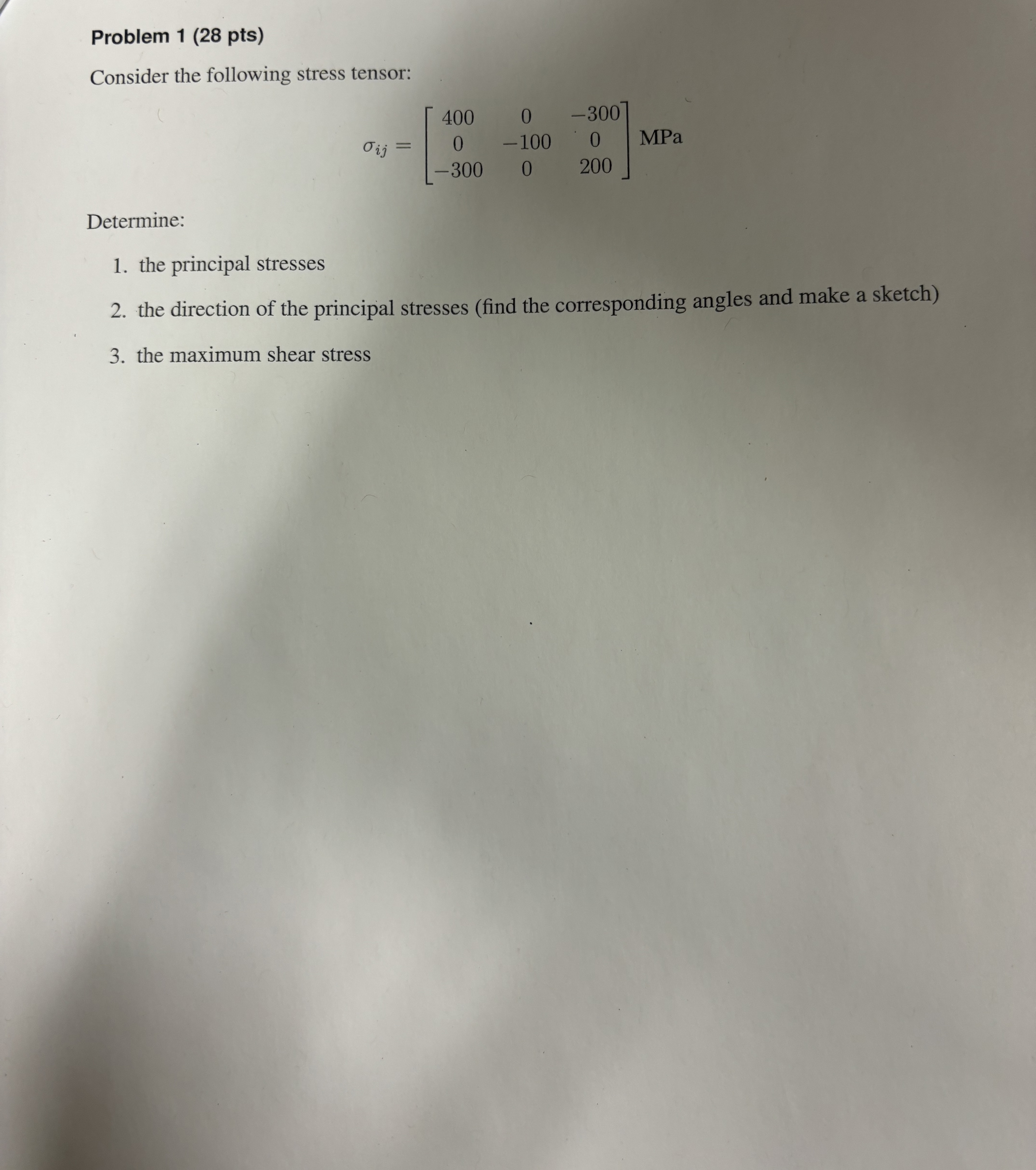 Problem 1 ( 2 8 pts ) Consider the following