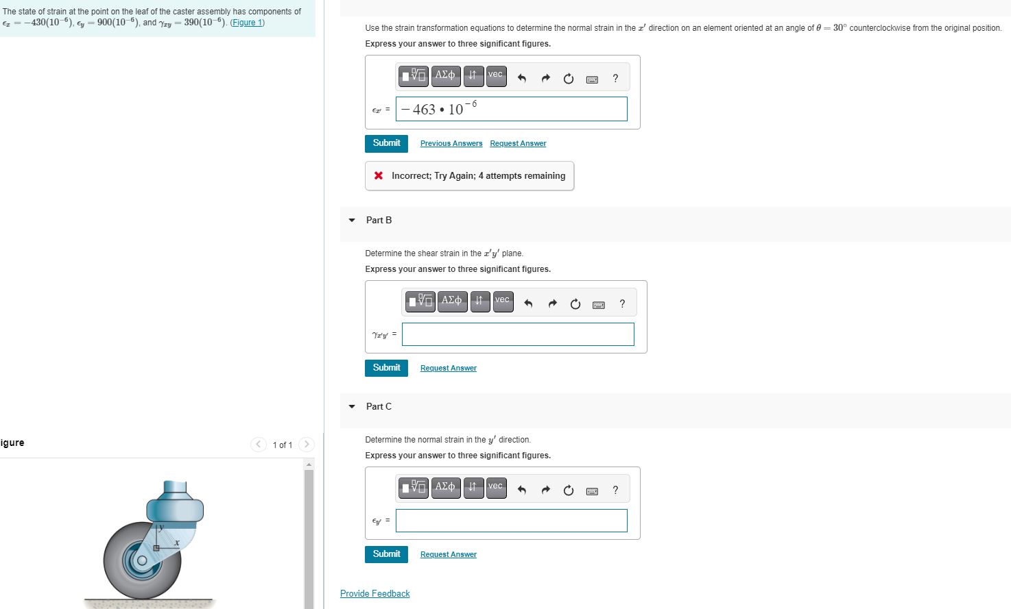 Please help with parts A , B , C . Thank you!