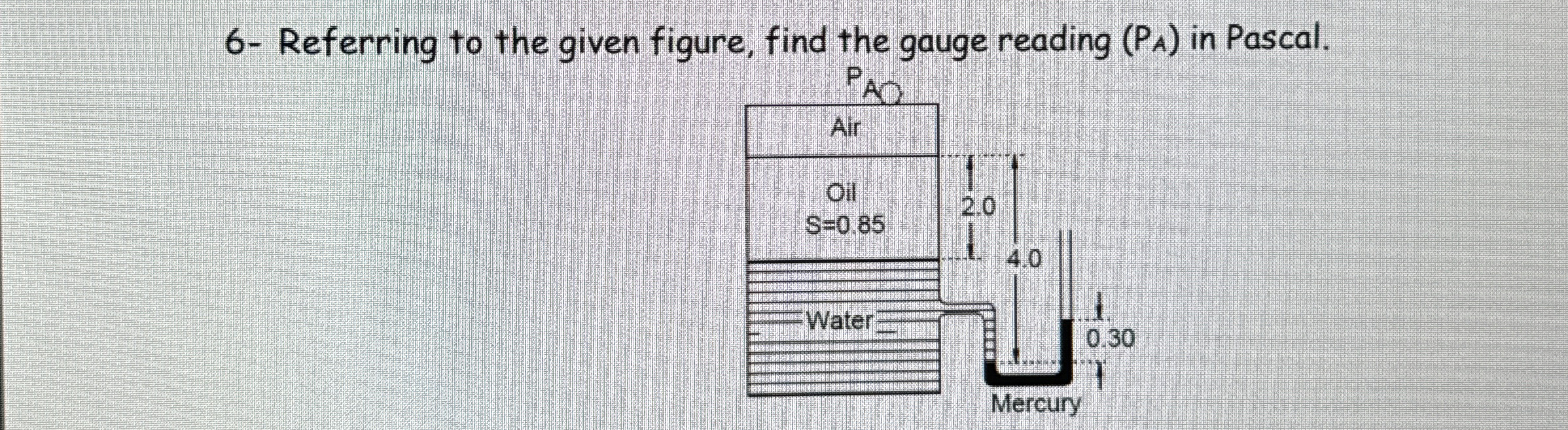6 - Referring to the given figure, find the gauge