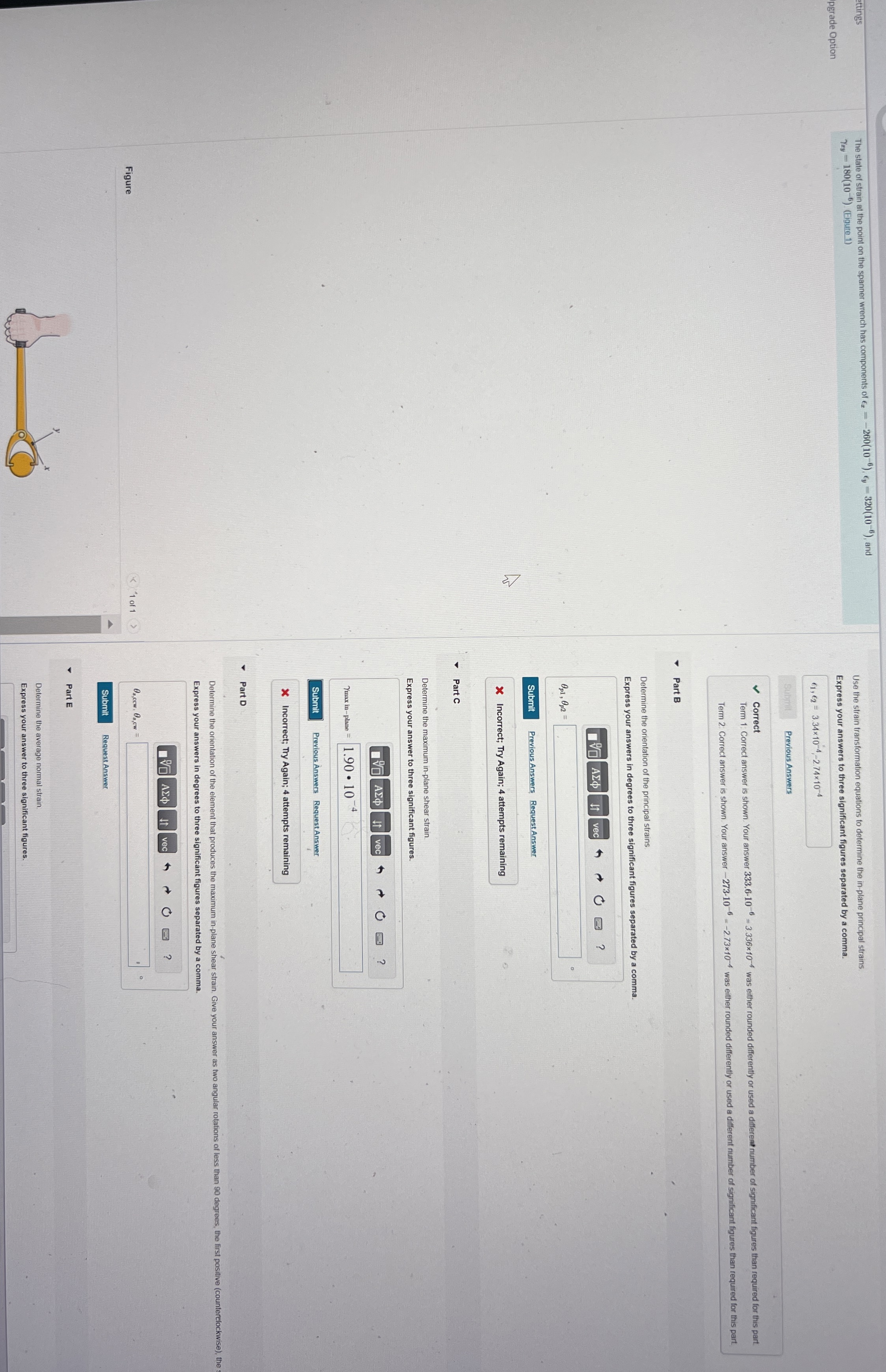 ettings pgrade Option The state of strain at the