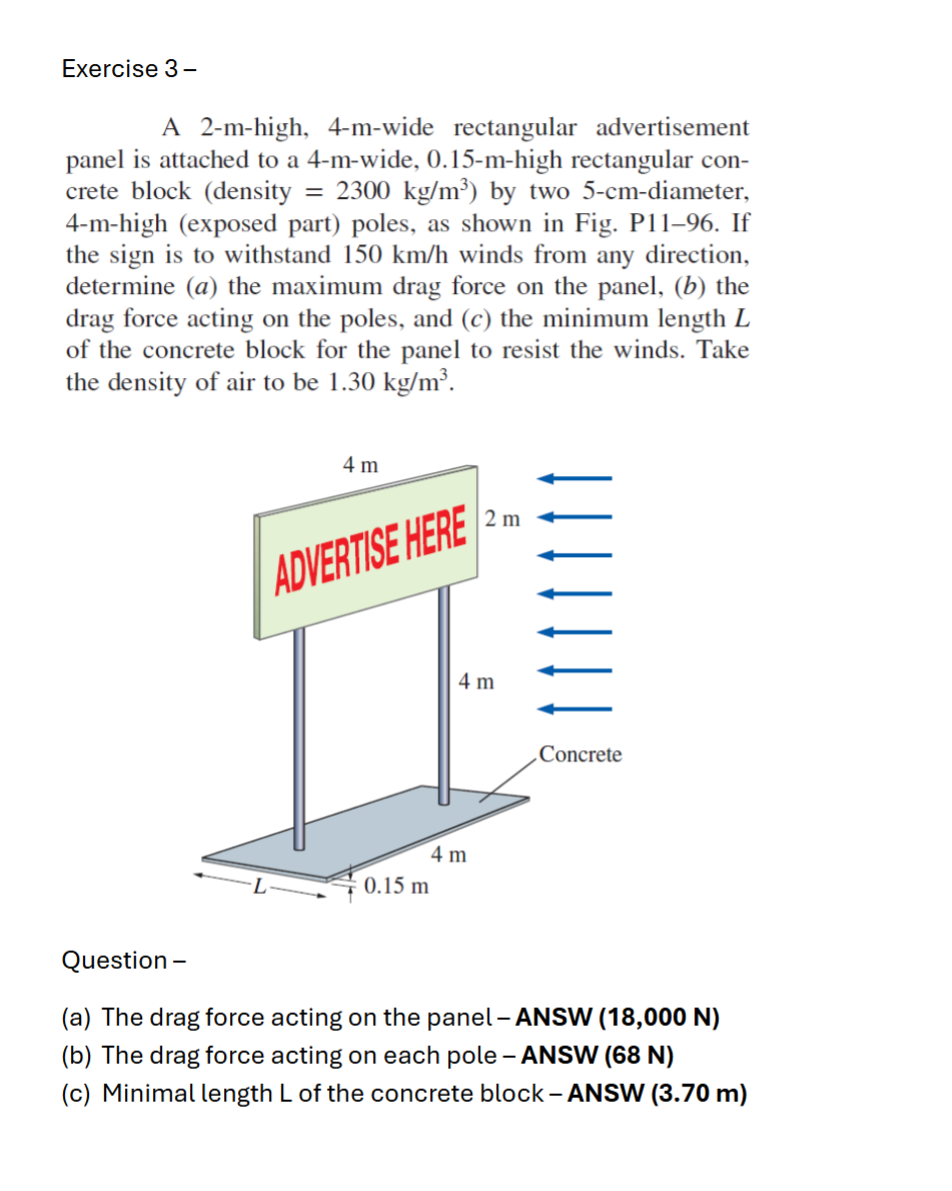 Question - ( ANSWERS PROVIDED ) ( a ) The drag