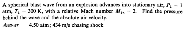 A spherical blast wave from an explosion advances