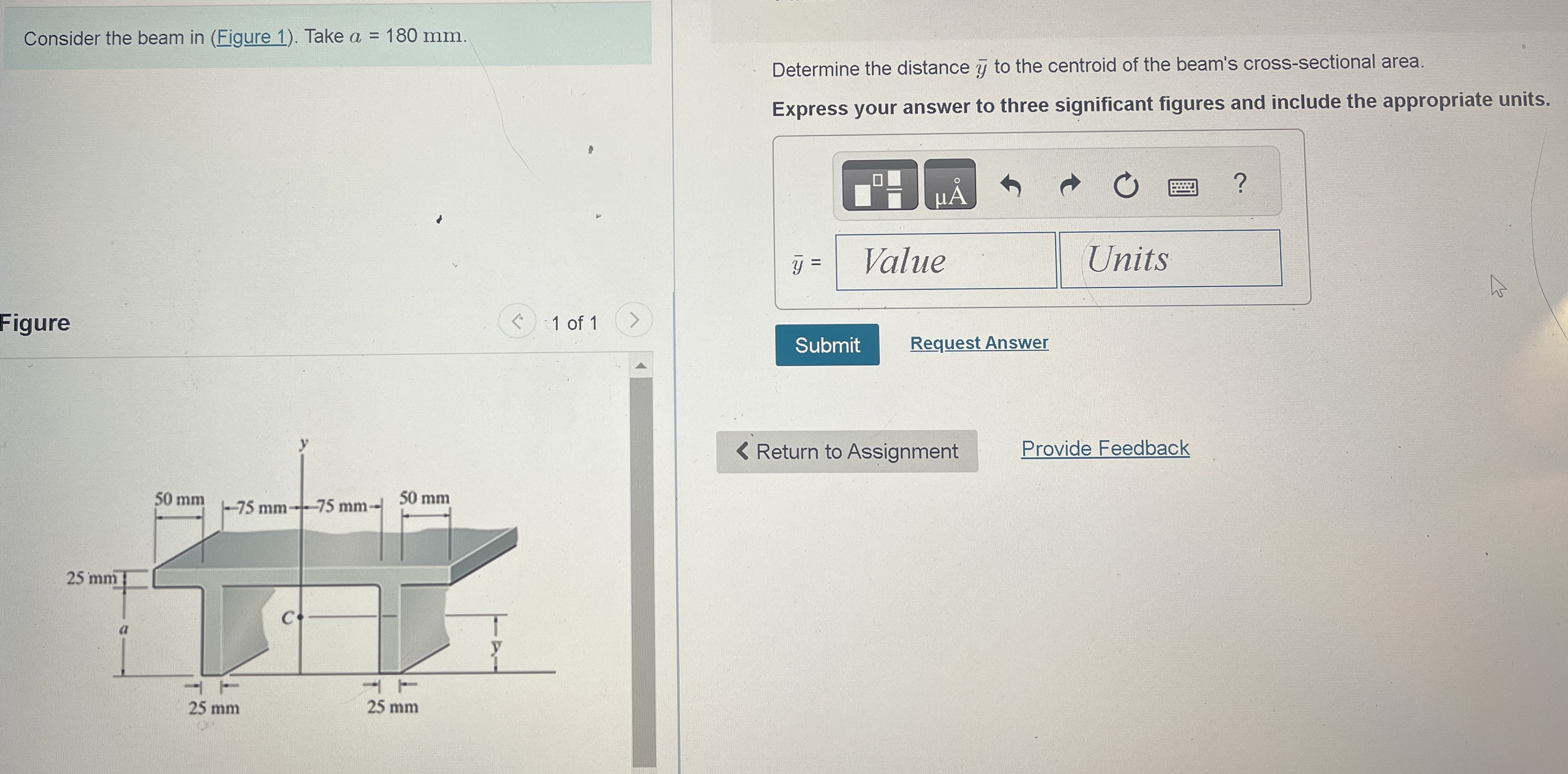 Help me find the Centroid y ( bar ) , remember