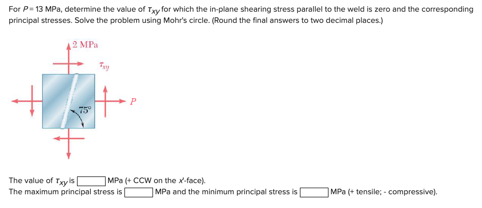 For P = 1 3 MPa, determine the value of x y for