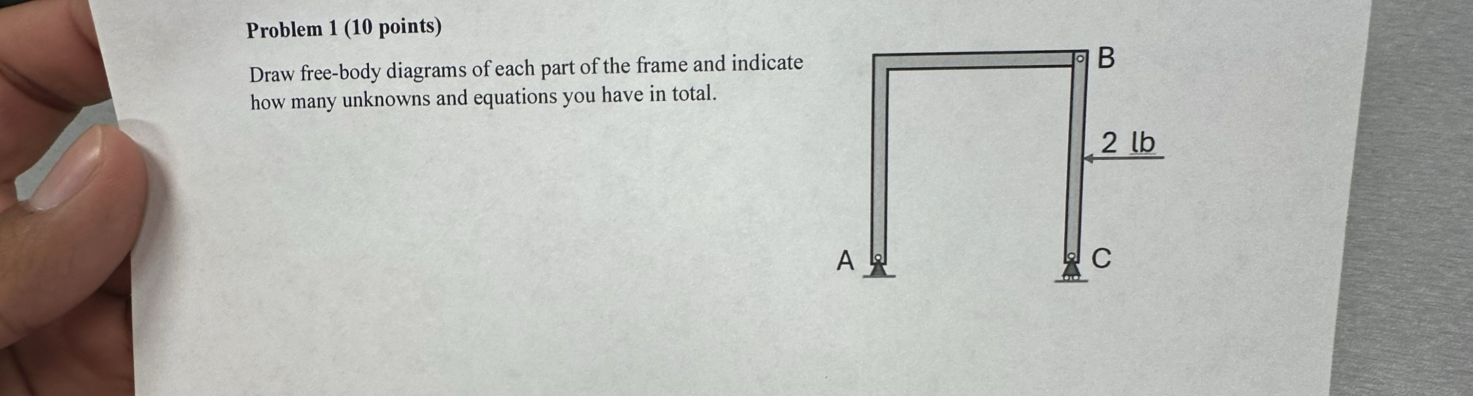 Problem 1 ( 1 0 points ) Draw free - body