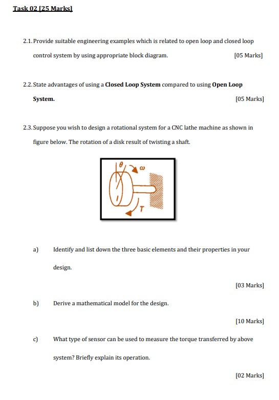 Task _ 0 2 [ 2 5 Marks ] 2 . 1 . Provide suitable