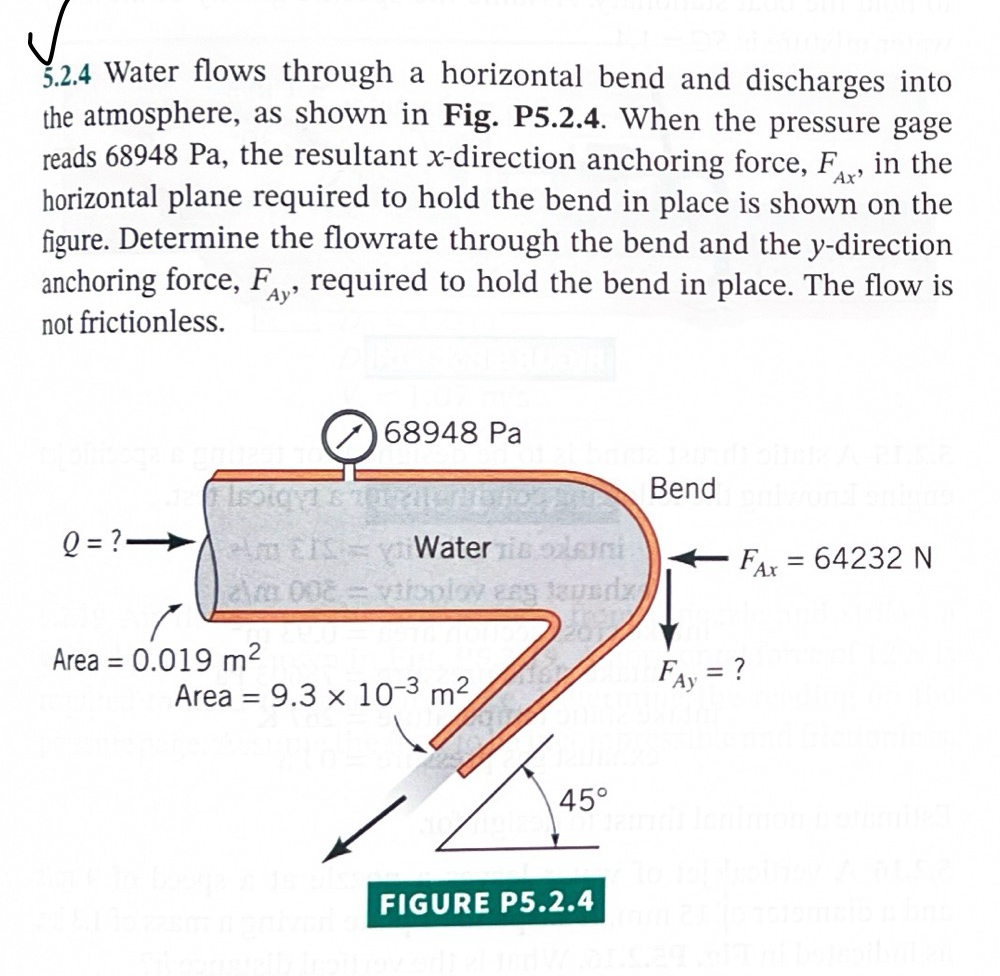 5 . 2 . 4 Water flows through a horizontal bend