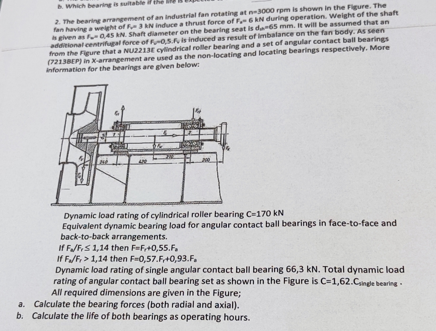 2 . The bearing arrangement of an industrial fan