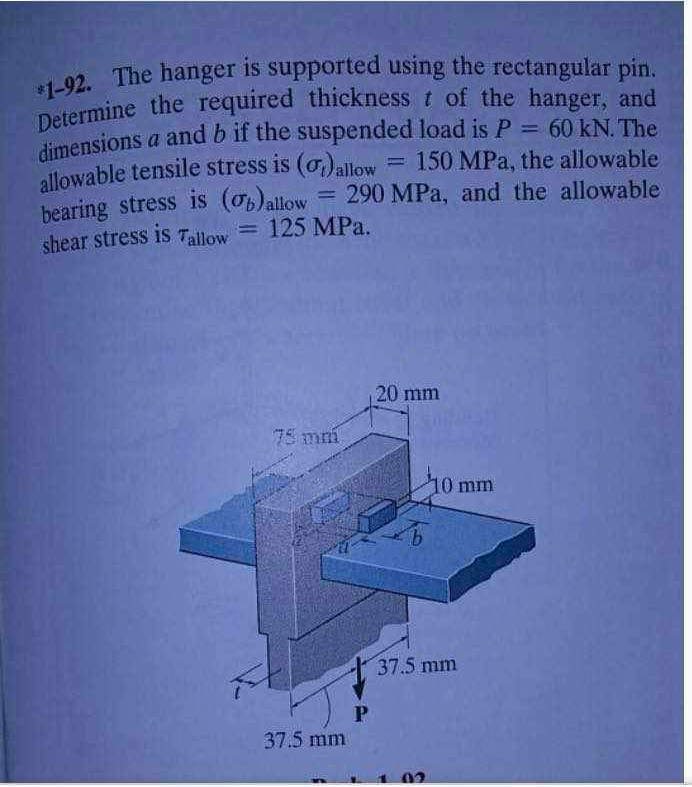 * 1 - 9 2 . The hanger is supported using the