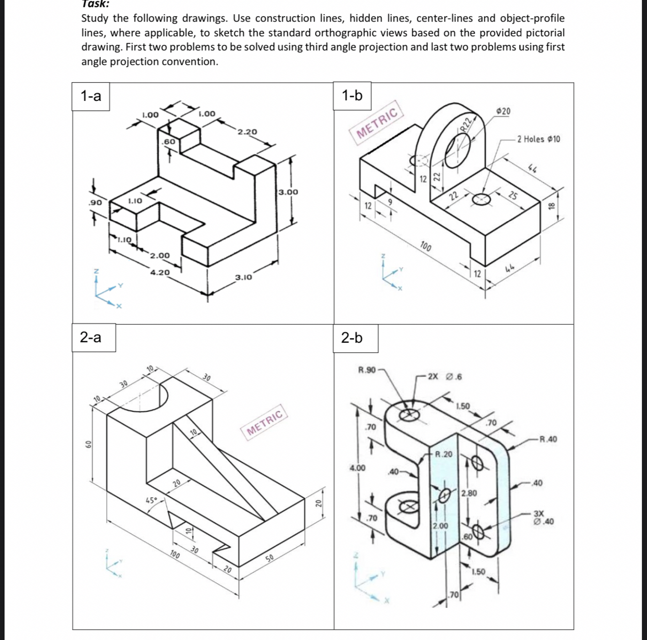 Task: Study the following drawings. Use