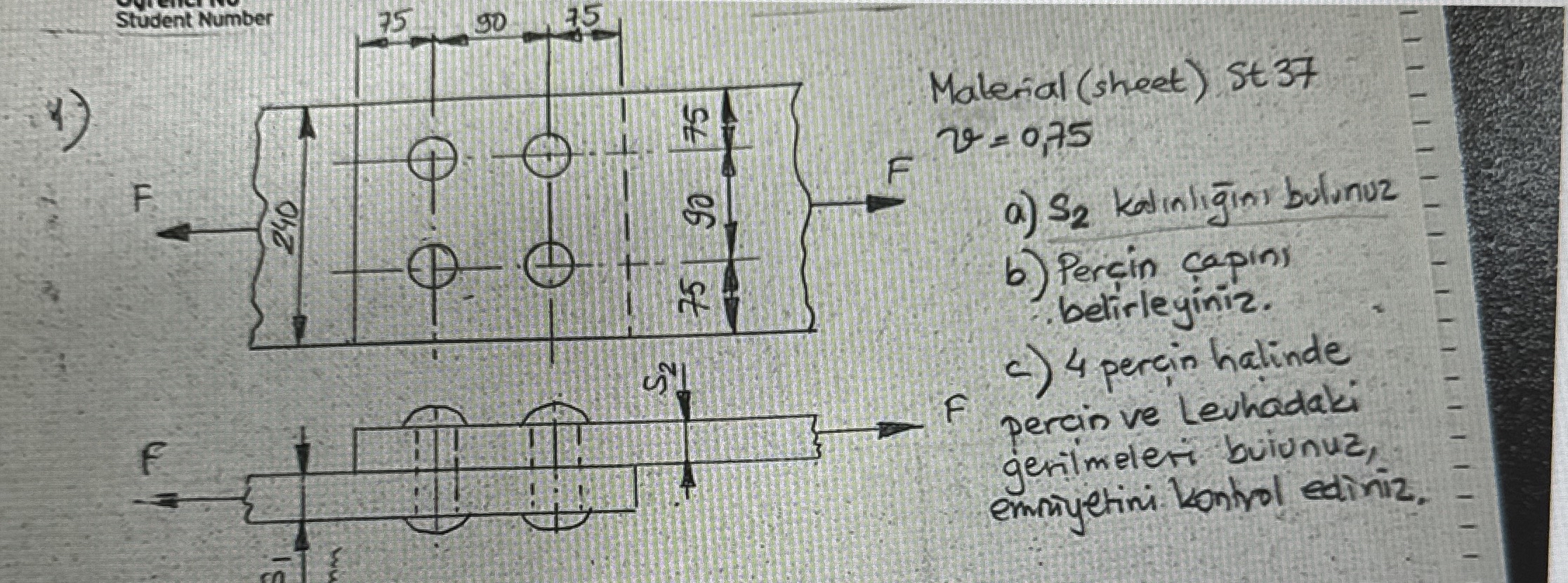F It Malerial ( sheet ) St 3 7 v = 0 , 7 5 a ) S