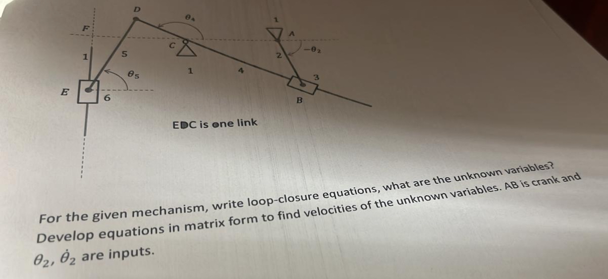 For the given mechanism, write loop - closure