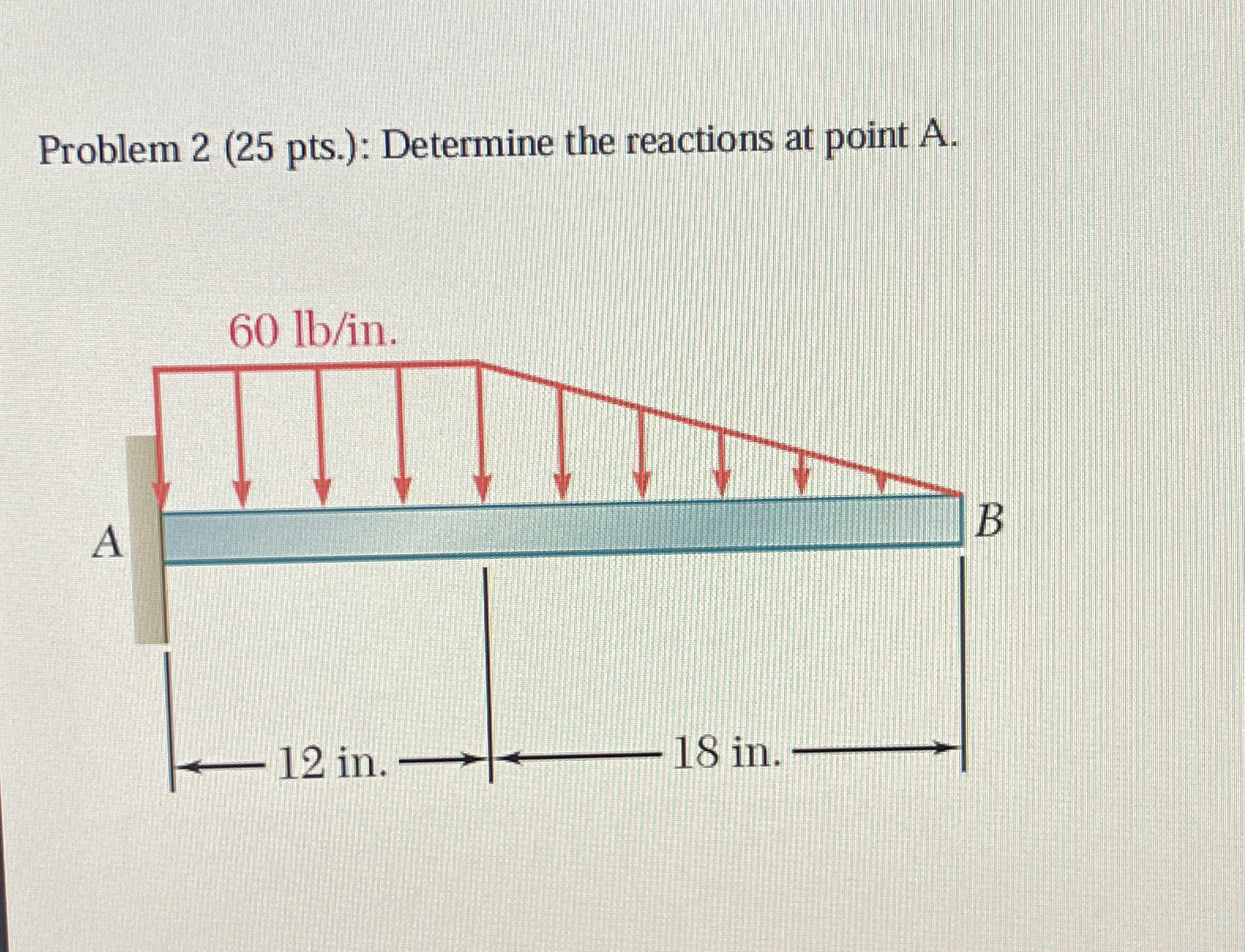 Problem 2 ( 2 5 pts . ) : Determine the reactions
