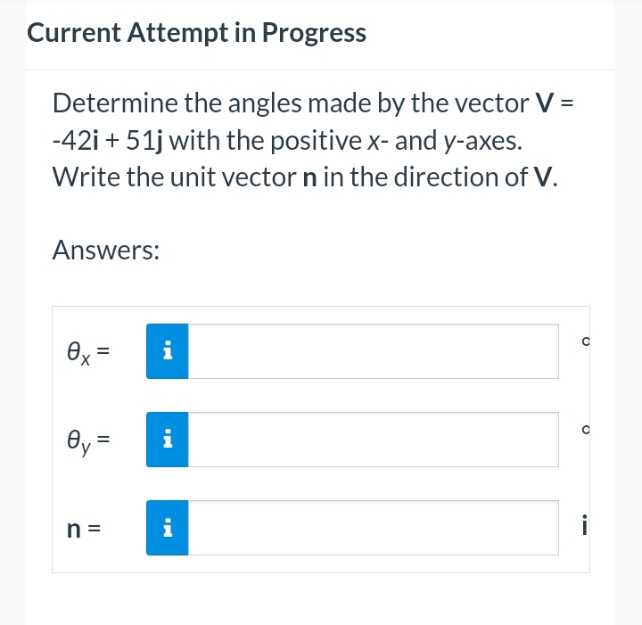 Current Attempt in Progress Determine the angles