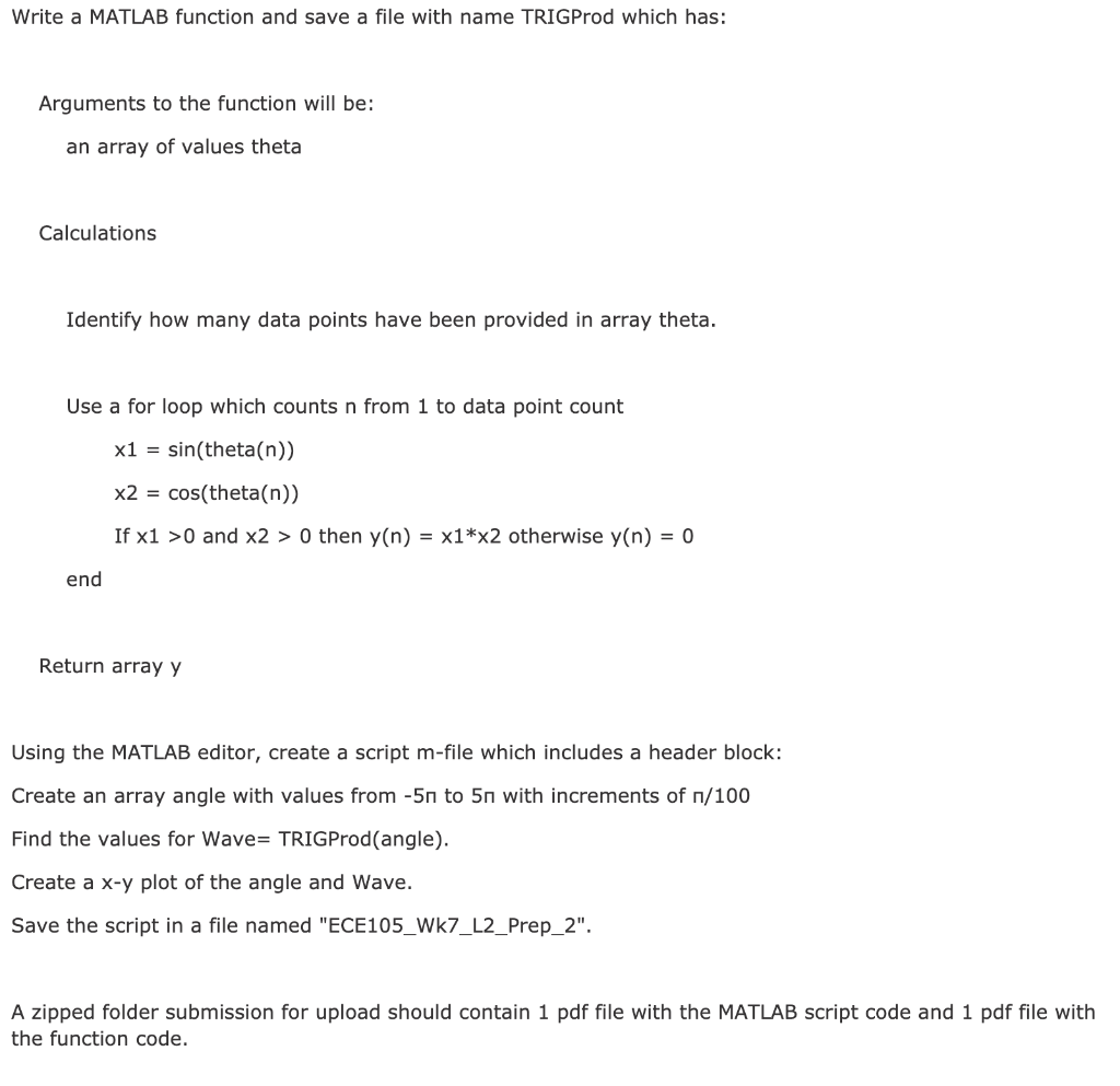 MATLAB help with how to create the function as