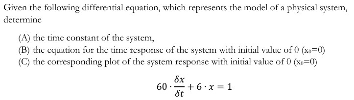 Given the following differential equation, which