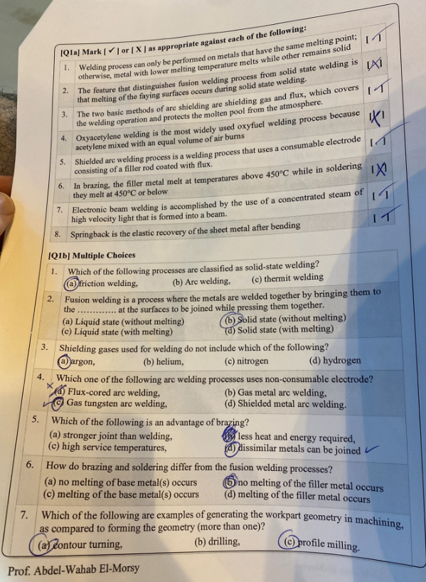 i need only the answers without explaining