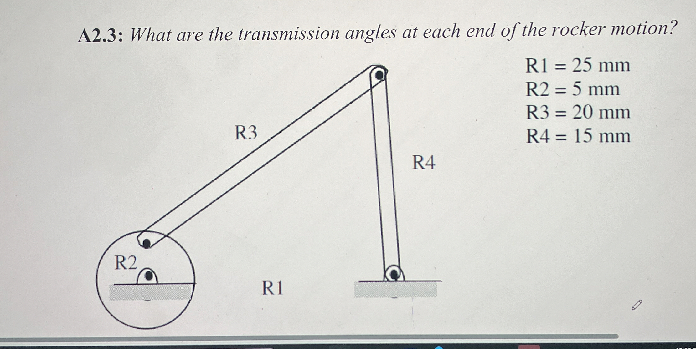 A 2 . 3 : What are the transmission angles at