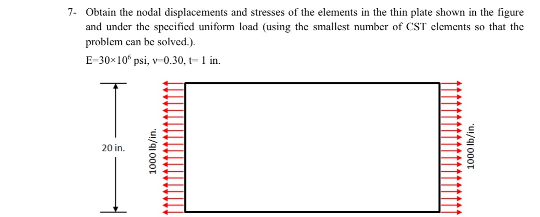 7 - Obtain the nodal displacements and stresses