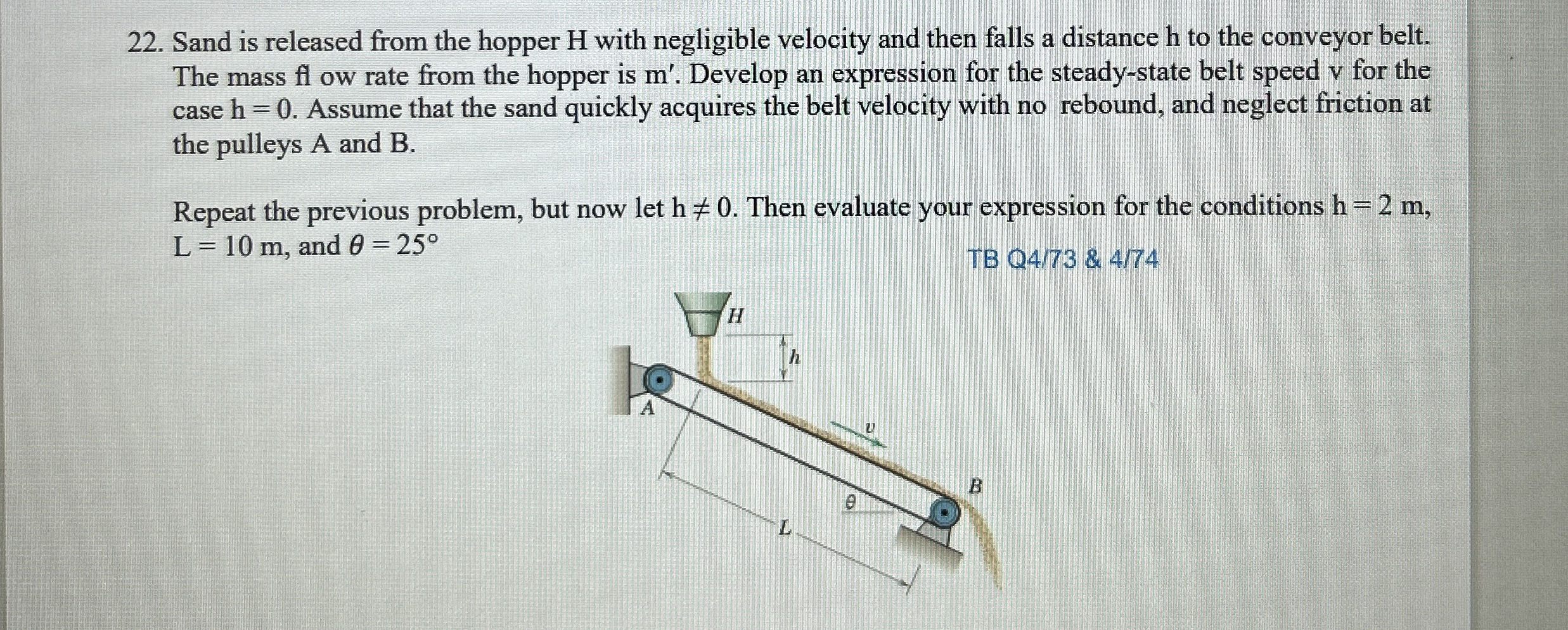 Sand is released from the hopper H with