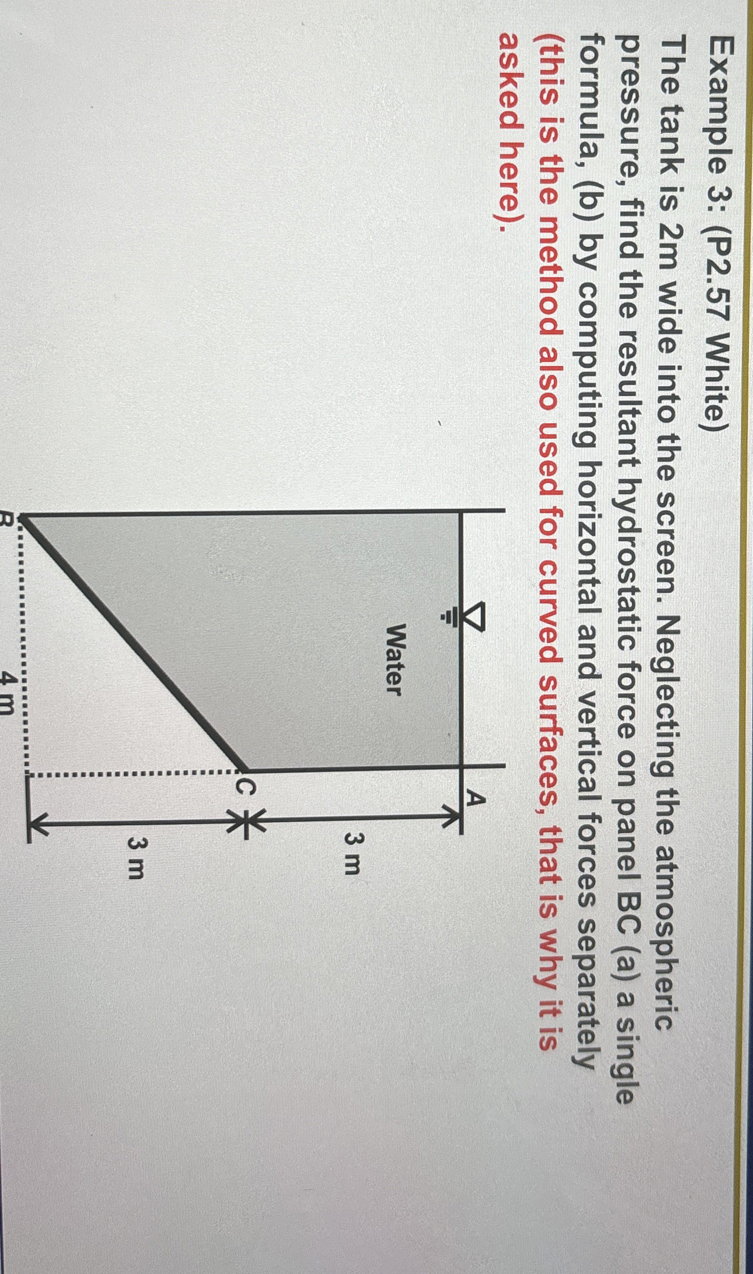 Example 3 : ( P 2 . 5 7 White ) The tank is 2 m