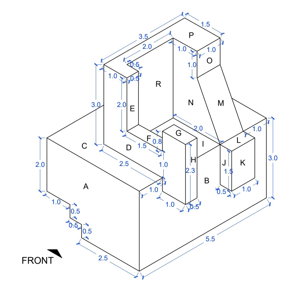 I want the result of this technical drawing of
