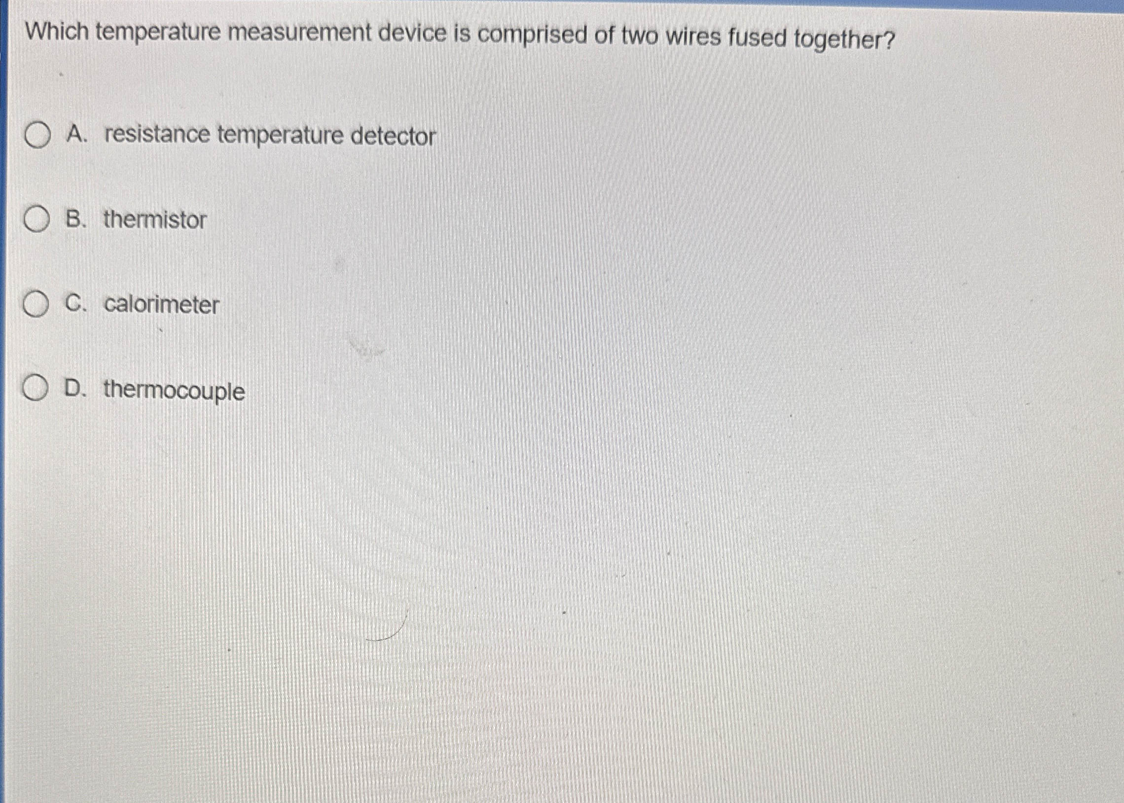 Which temperature measurement device is comprised