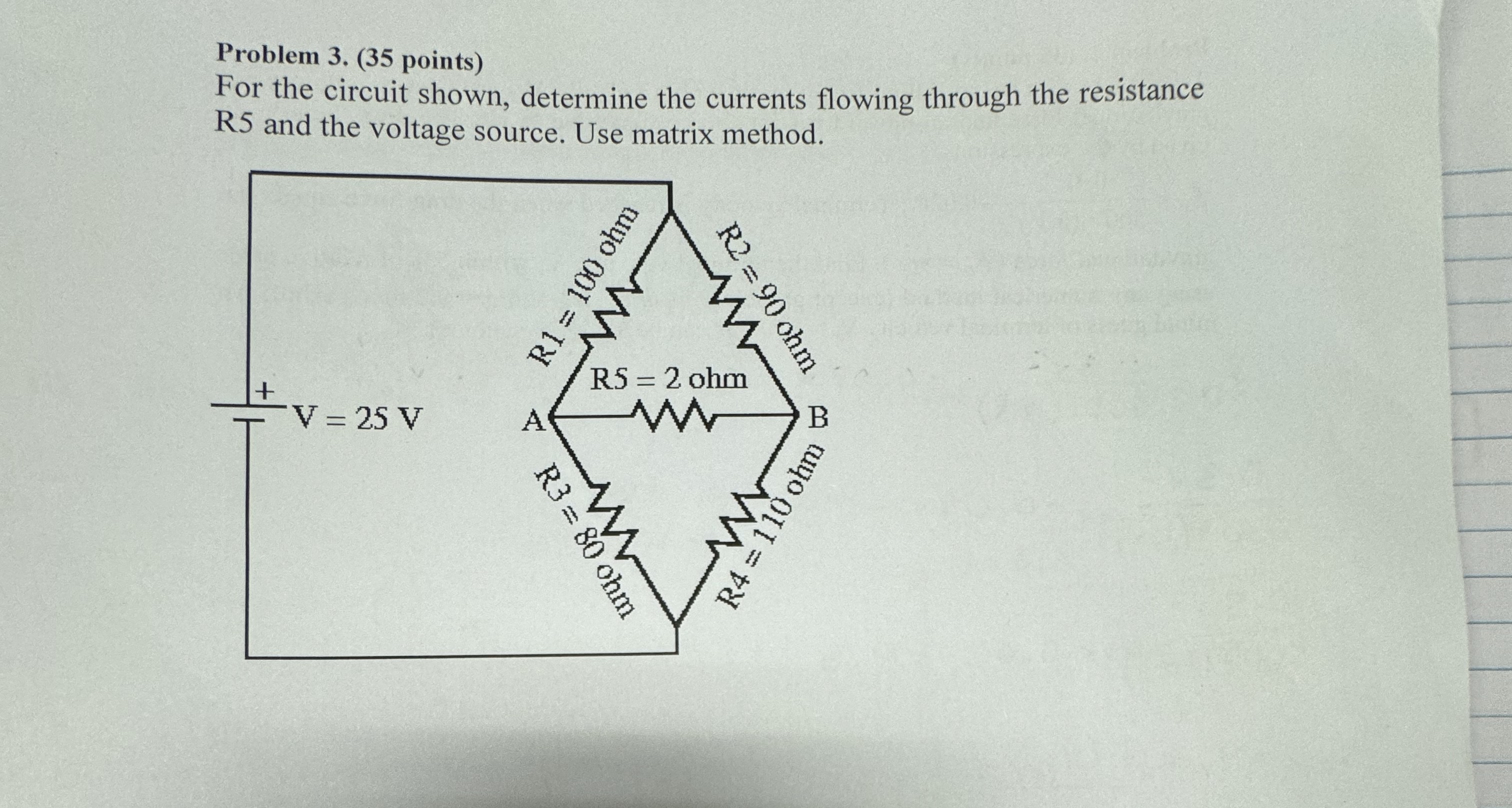 Problem 3 . ( 3 5 points ) For the circuit shown,