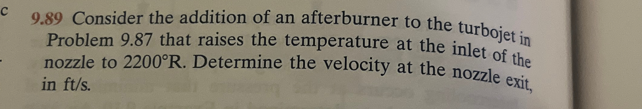 9 . 8 9 Consider the addition of an afterburner