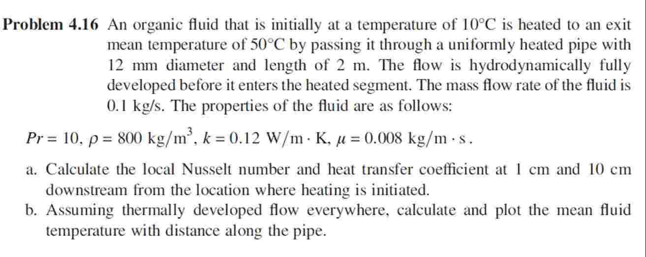 Problem 4 . 1 6 An organic fluid that is
