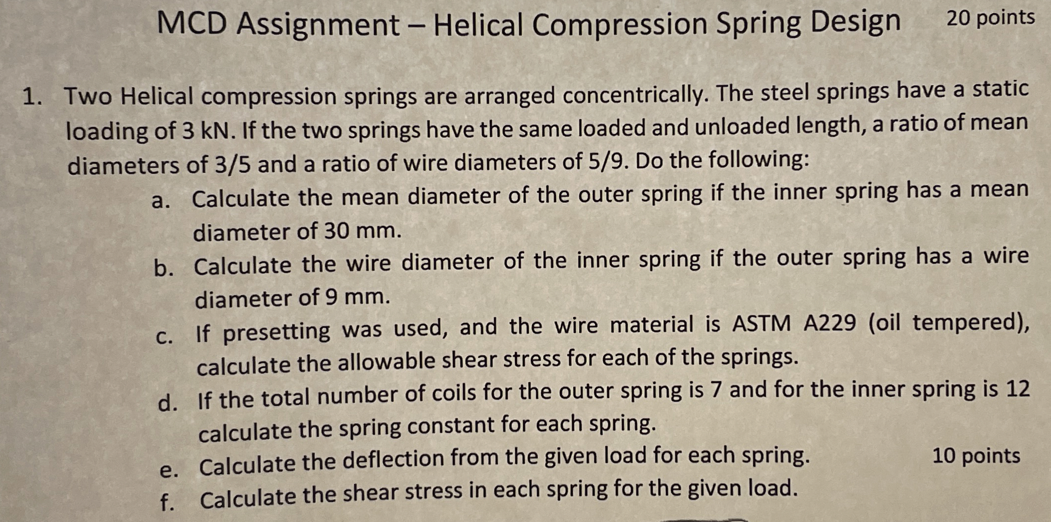 MCD Assignment - Helical Compression Spring