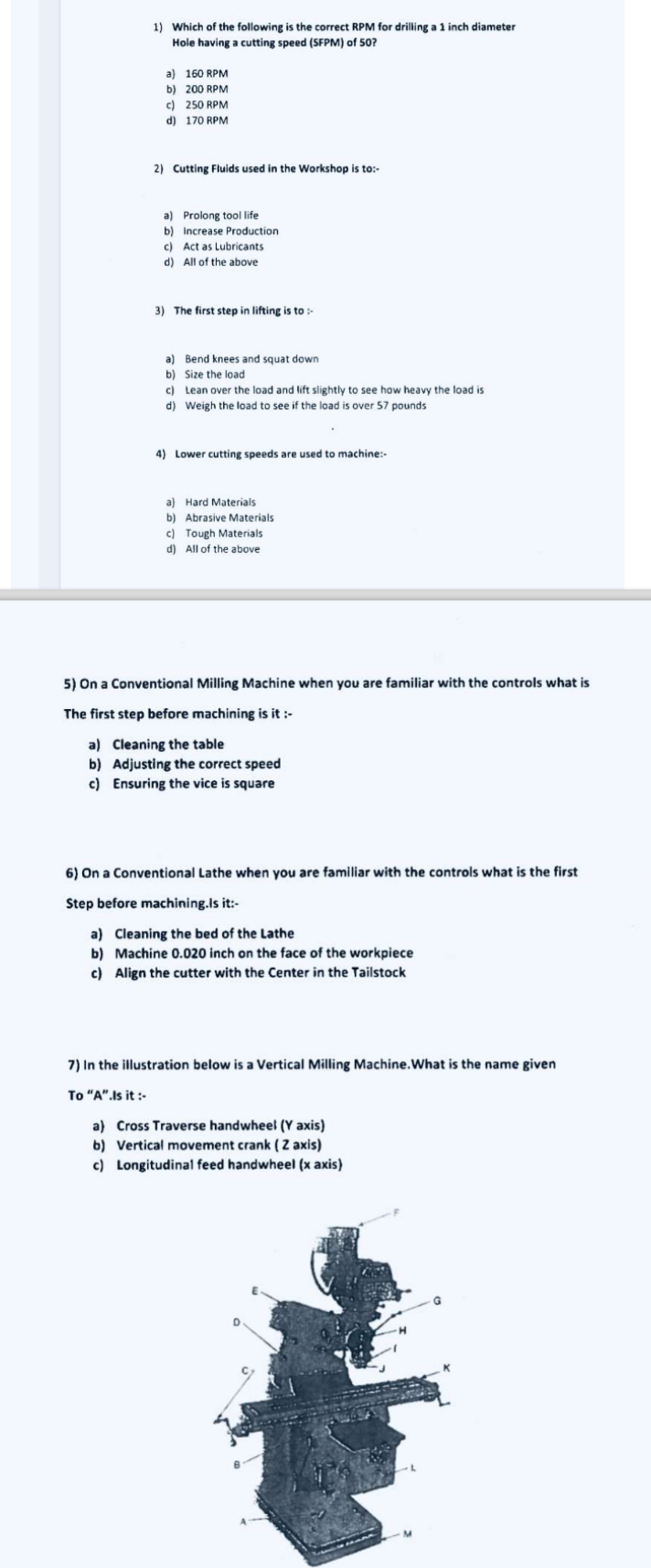 Which of the following is the correct RPM for