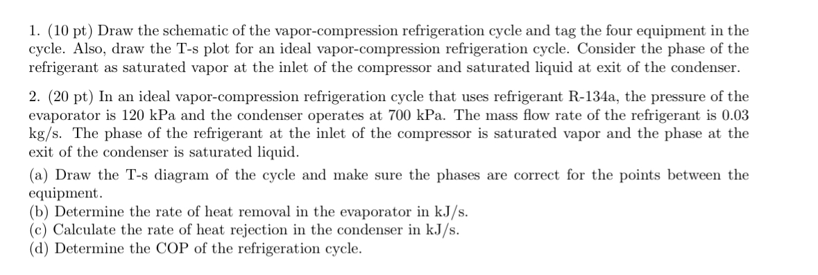 ( 1 0 pt ) Draw the schematic of the vapor -