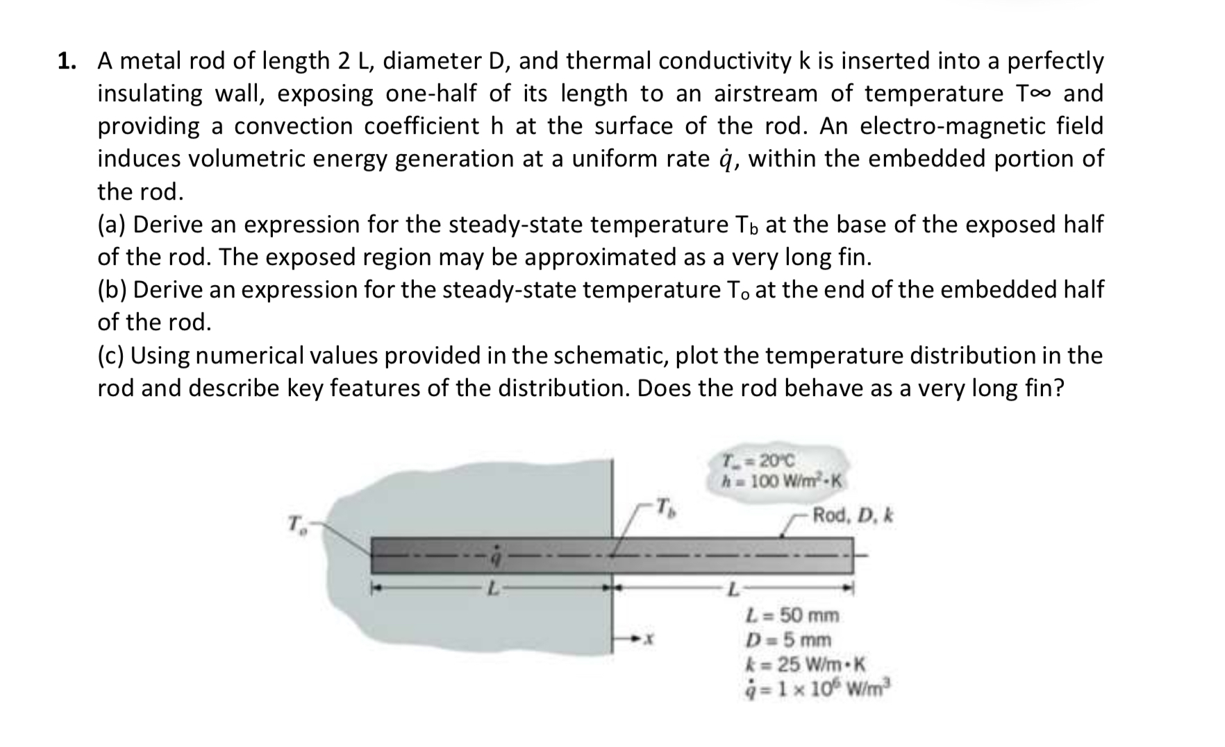 A metal rod of length 2 L , diameter D , and