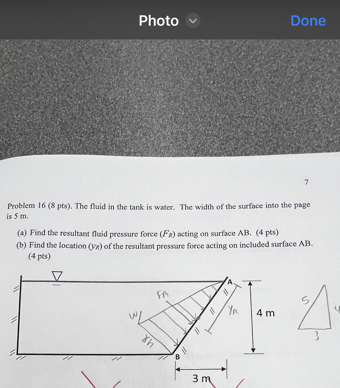 Problem 1 6 ( 8 pts ) . The fluid in the tank is