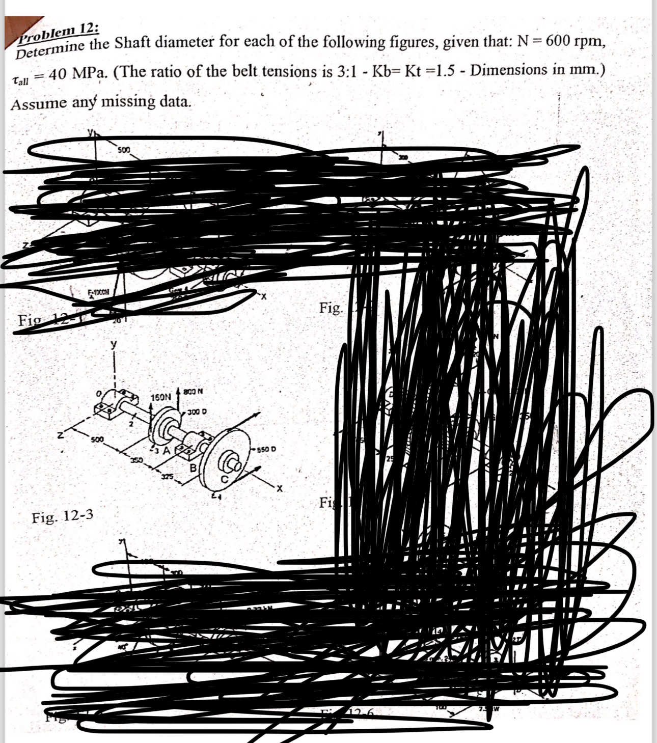 problem 1 2 : Determine the Shaft diameter for