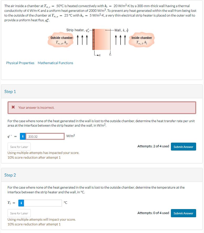 The air inside a chamber at T , i = 5 0 C is