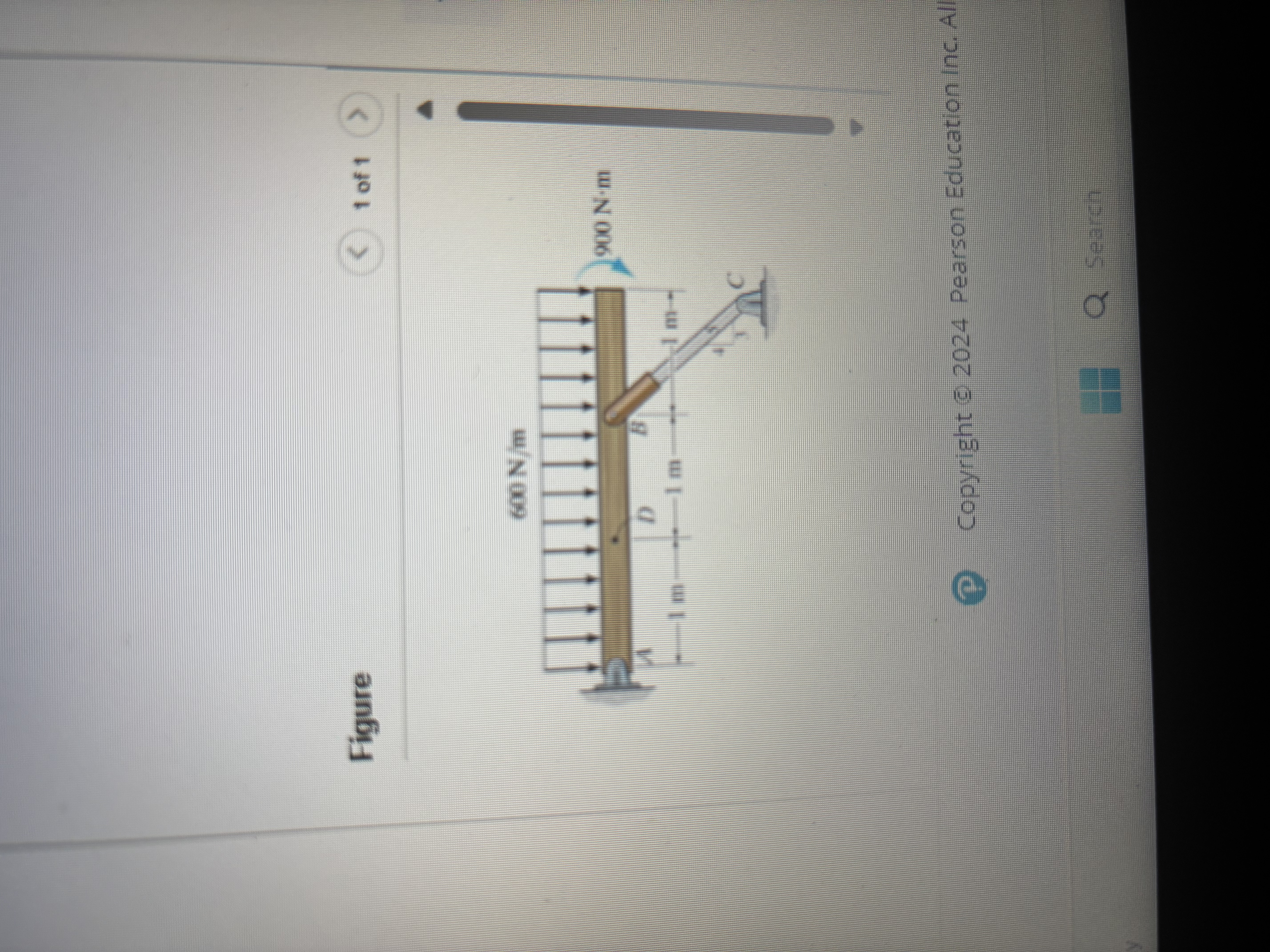 Determine the internal normal force at point D in