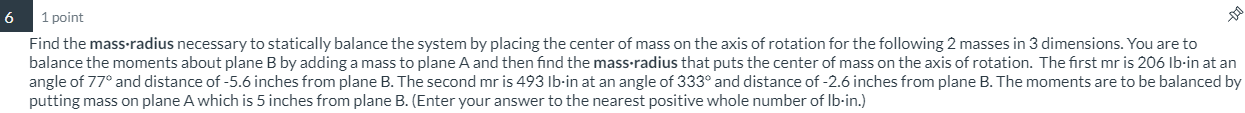 6 1 point Find the mass - radius necessary to