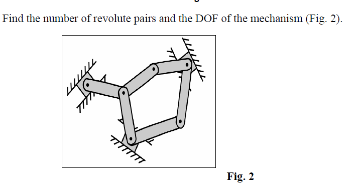 Find the number of revolute pairs and the DOF of