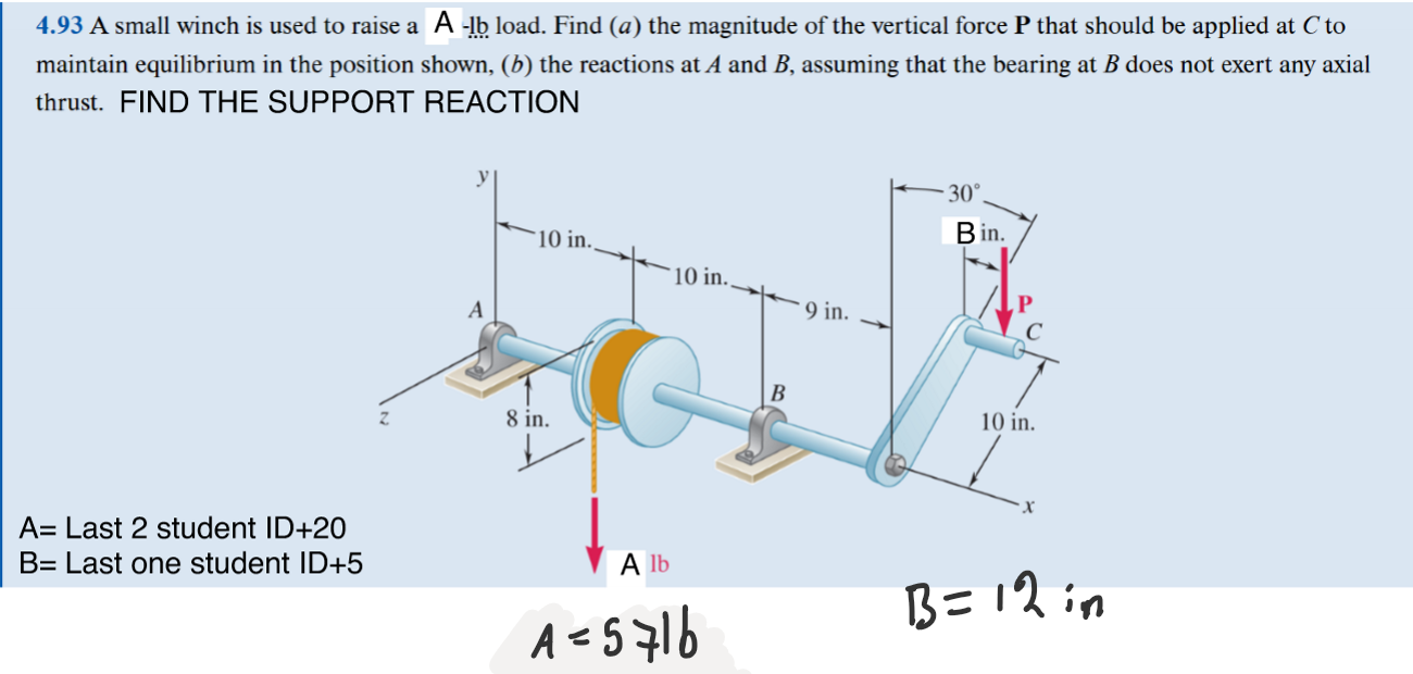 4 . 9 3 A small winch is used to raise a \ ( \