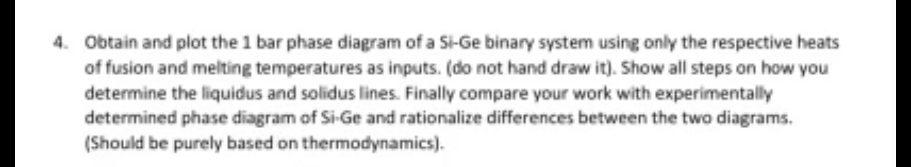 Obtain and plot the 1 bar phase diagram of a Si -