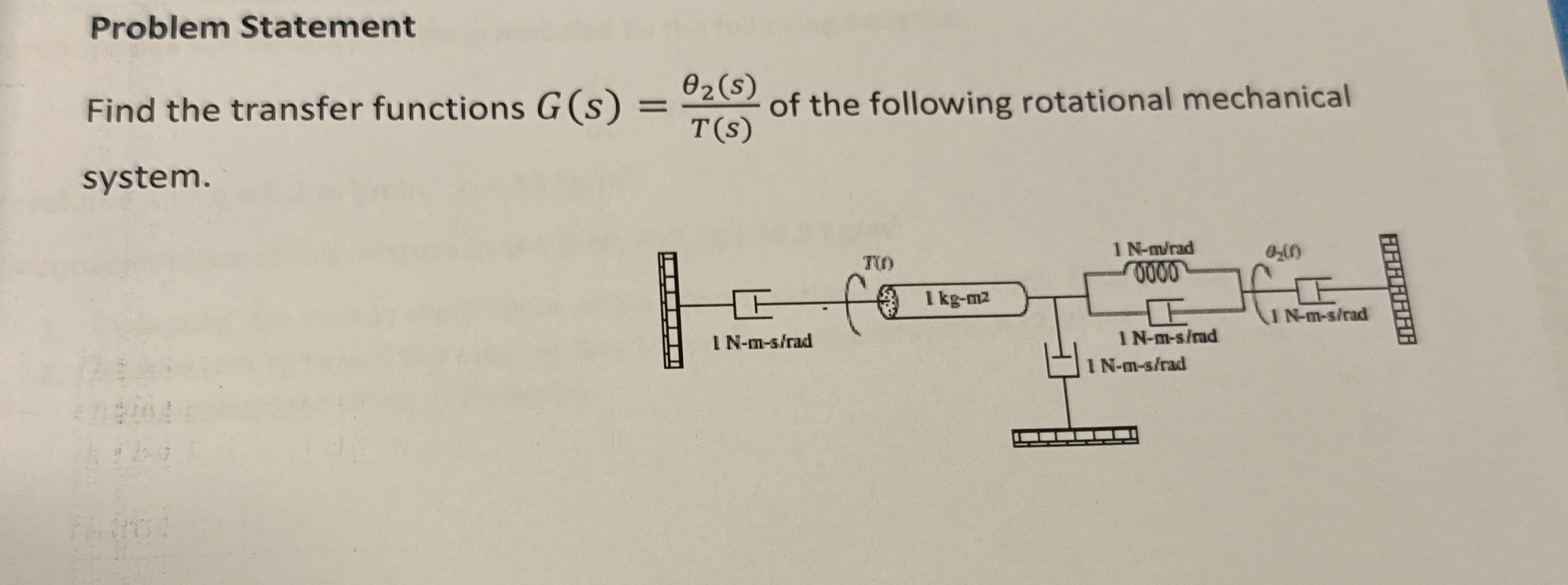 Problem Statement Find the transfer functions G (