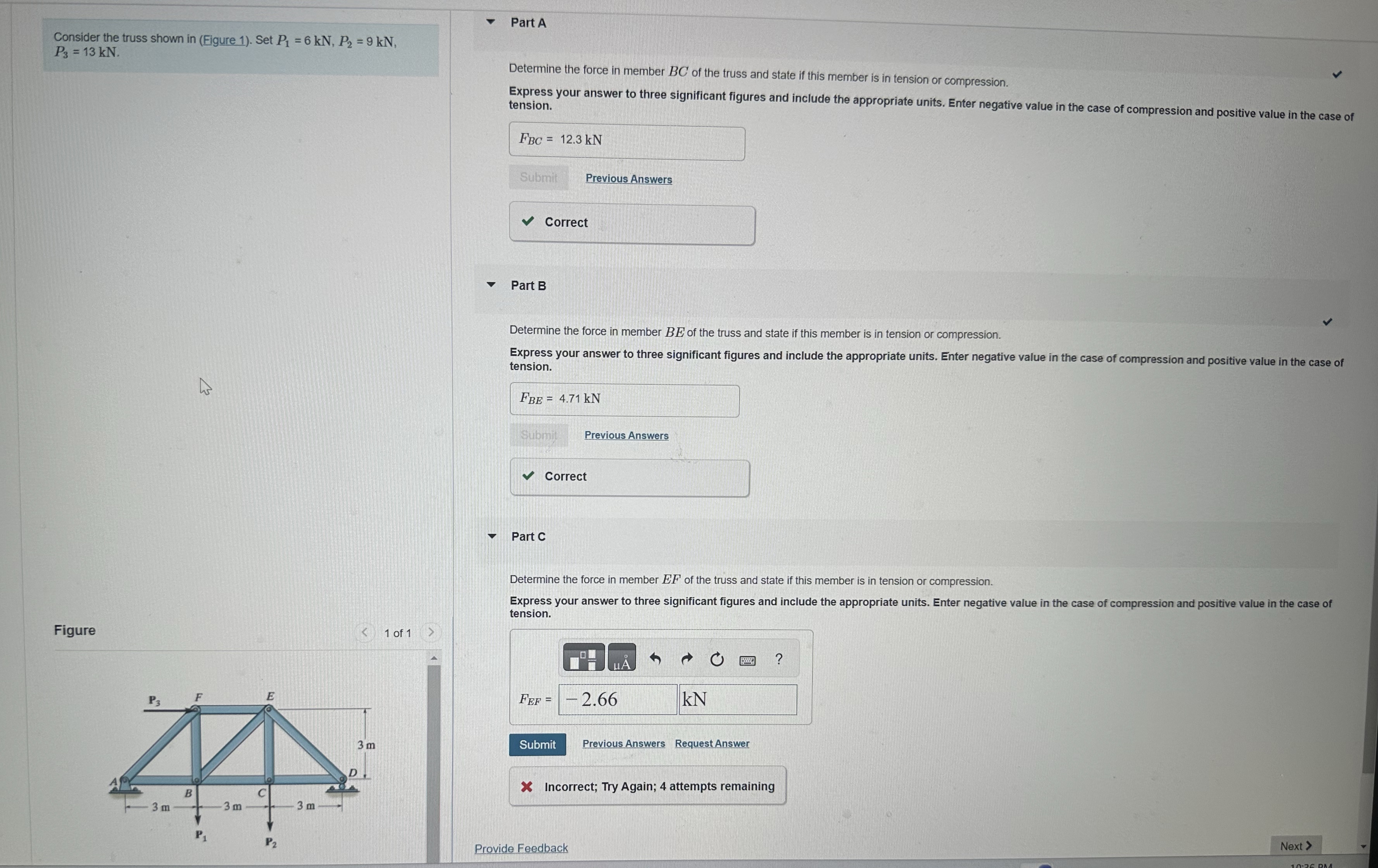 Consider the truss shown in ( Figure 1 ) . Set P