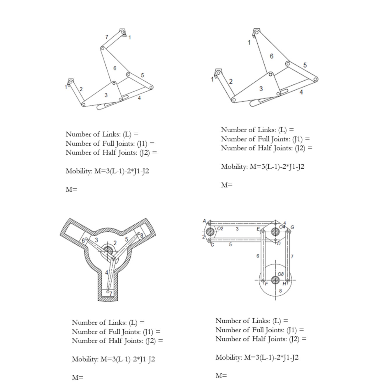 Number of Links: ( L ) = Number of Full Joints: (