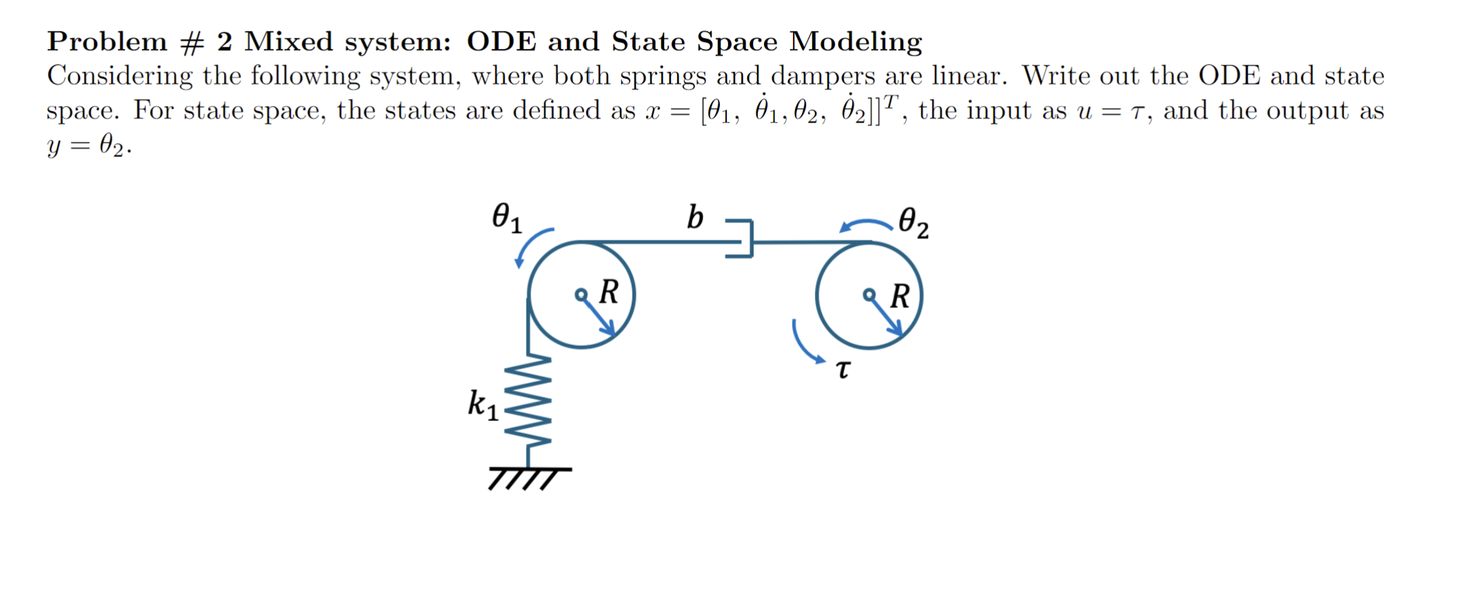 Problem # 2 Mixed system: ODE and State Space